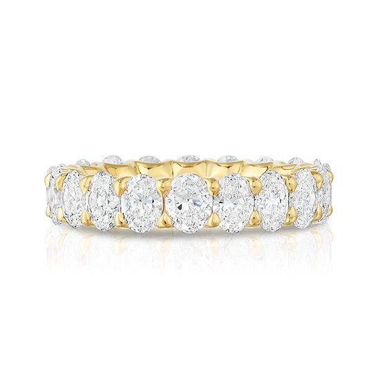 Oval cut diamond eternity band in yellow, rose, white gold and platinum – lab-grown diamonds – Nura Lab New Zealand