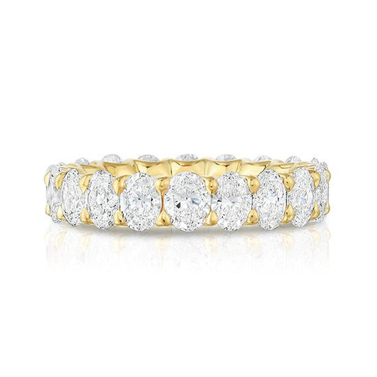 Oval cut diamond eternity band in yellow, rose, white gold and platinum – lab-grown diamonds – Nura Lab New Zealand