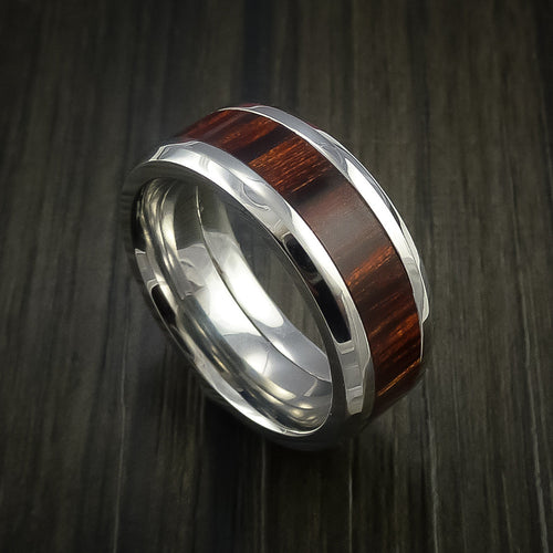 Kingsguard XII - Cobalt Chrome Men's Ring with Wood Inlay Wedding Ring - Nura Lab