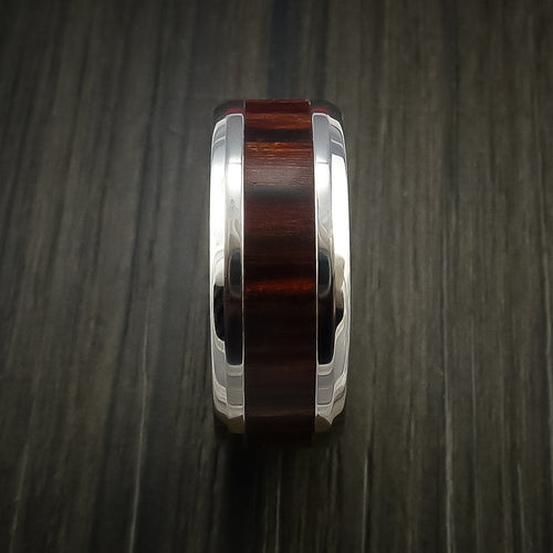 Kingsguard XII - Cobalt Chrome Men's Ring with Wood Inlay Wedding Ring - view 3 - Nura Lab