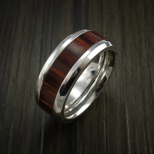 Kingsguard XII - Cobalt Chrome Men's Ring with Wood Inlay Wedding Ring - view 4 - Nura Lab