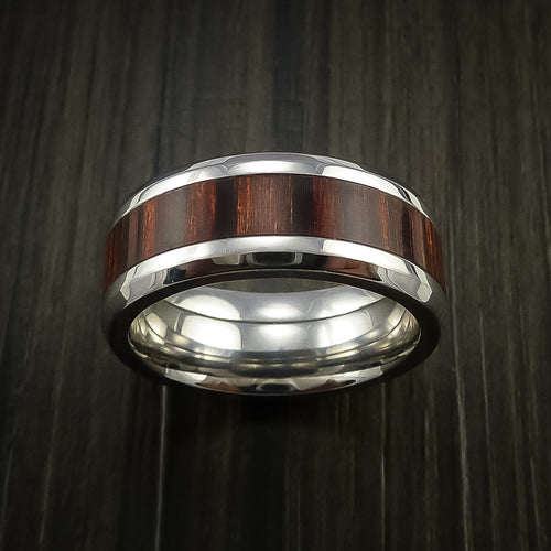 Kingsguard XII - Cobalt Chrome Men's Ring with Wood Inlay Wedding Ring - view 2 - Nura Lab