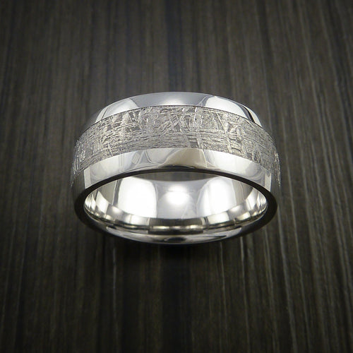 Steel XVII - Gibeon Meteorite in Inconel Wedding Men's Wedding Ring - view 2 - Nura Lab