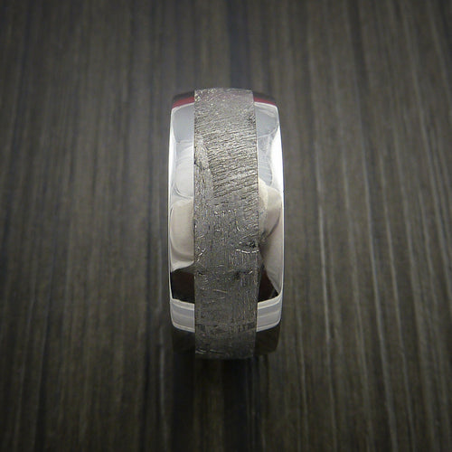 King Arthur XVII - Gibeon Meteorite in Cobalt Chrome Wedding Men's Wedding Ring - view 3 - Nura Lab