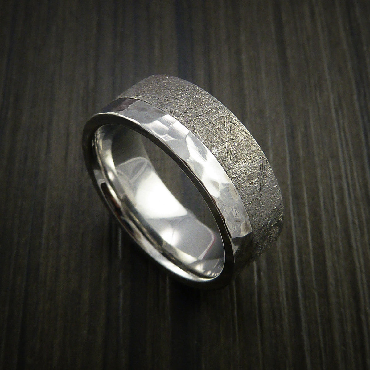 Onyx XVII - Gibeon Meteorite in Cobalt Chrome Wedding Men's Wedding Ring - Nura Lab