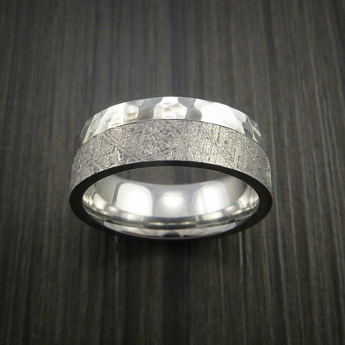 Onyx XVII - Gibeon Meteorite in Cobalt Chrome Wedding Men's Wedding Ring - view 3 - Nura Lab