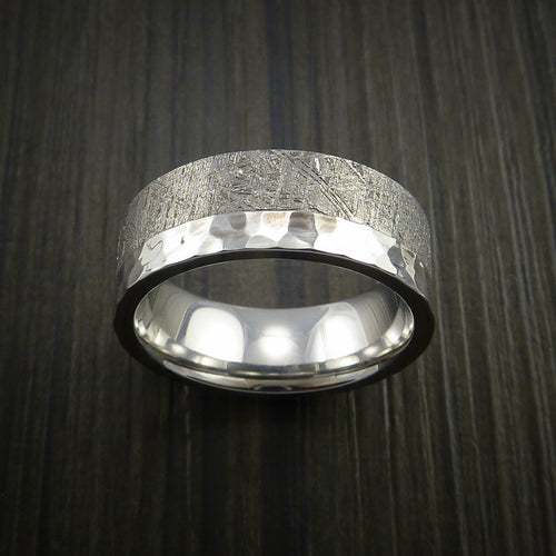 Onyx XVII - Gibeon Meteorite in Cobalt Chrome Wedding Men's Wedding Ring - view 2 - Nura Lab