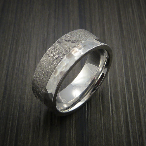 Onyx XVII - Gibeon Meteorite in Cobalt Chrome Wedding Men's Wedding Ring - view 4 - Nura Lab