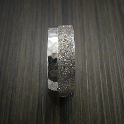 Onyx XVII - Gibeon Meteorite in Cobalt Chrome Wedding Men's Wedding Ring - view 5 - Nura Lab