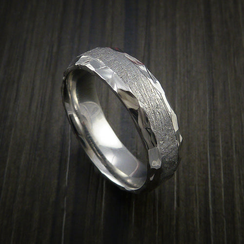 King George XVII - Gibeon Meteorite in Cobalt Chrome Wedding Men's Wedding Ring - Nura Lab