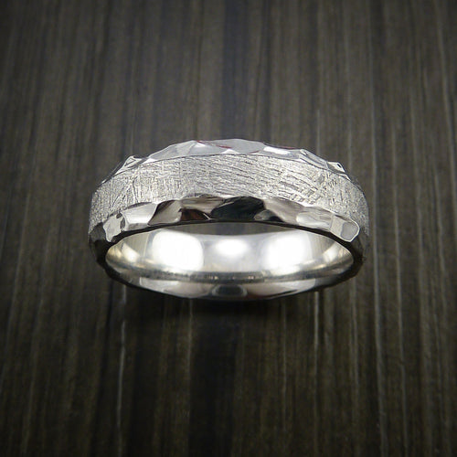 King George XVII - Gibeon Meteorite in Cobalt Chrome Wedding Men's Wedding Ring - view 2 - Nura Lab