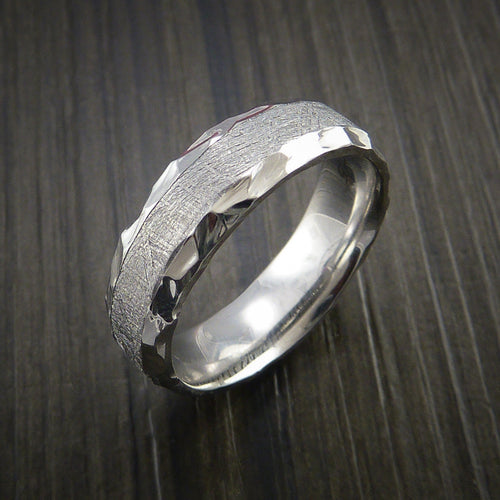 King George XVII - Gibeon Meteorite in Cobalt Chrome Wedding Men's Wedding Ring - view 4 - Nura Lab