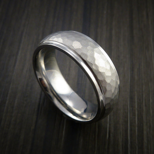 Sovereign XVIII - Cobalt Chrome Hammer Finish Wedding Ring Engagement Men's Ring - Nura Lab