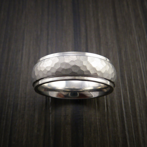 Sovereign XVIII - Cobalt Chrome Hammer Finish Wedding Ring Engagement Men's Ring - view 2 - Nura Lab
