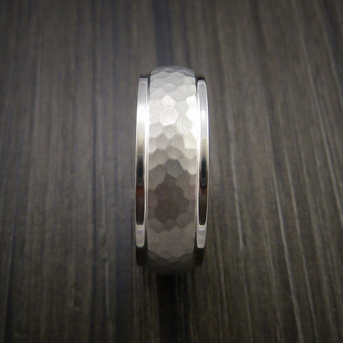 Sovereign XVIII - Cobalt Chrome Hammer Finish Wedding Ring Engagement Men's Ring - view 4 - Nura Lab