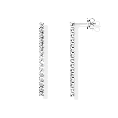 Patricia Row Stone Moissanite Earrings by Nura Lab in platinum plating over S925 sterling silver