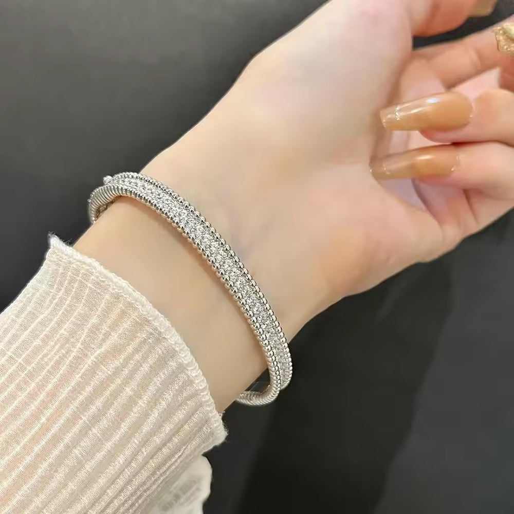 Éclat Beaded Moissanite Bangle by Nura Lab