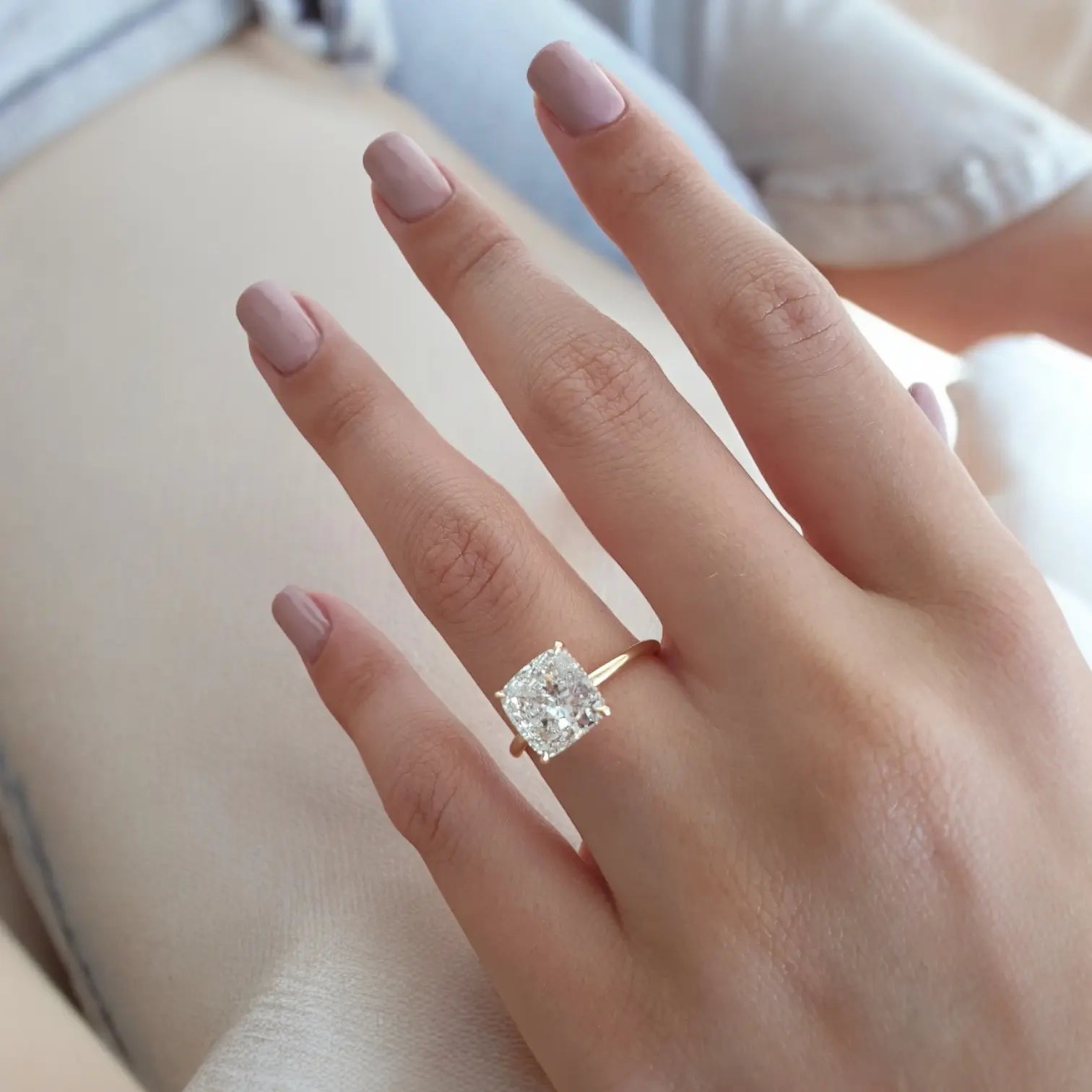 Cullen Melbourne on hand  Engagement Ring - Cushion