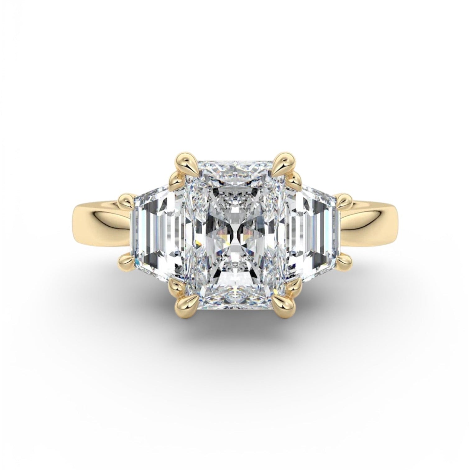 Zoe - Three Stone Radiant Cut Engagement Ring