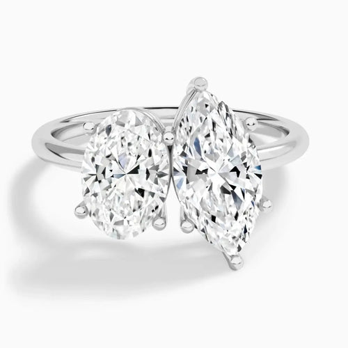 Josie - Oval and Marquise Toi et Moi Lab Grown Diamond Engagement Ring Raphana Jewellery