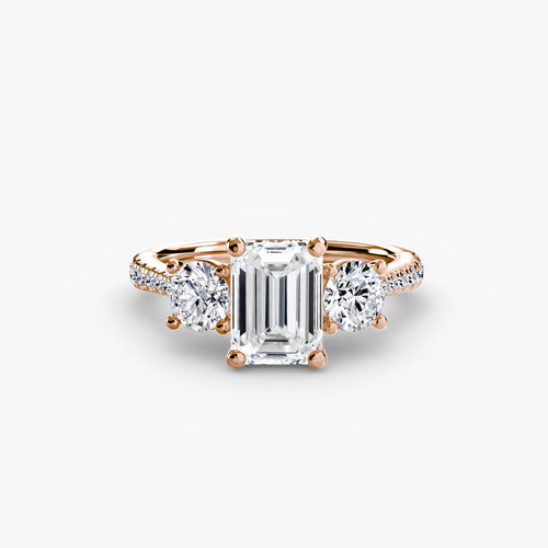 Three-Stone with Pavé Band.