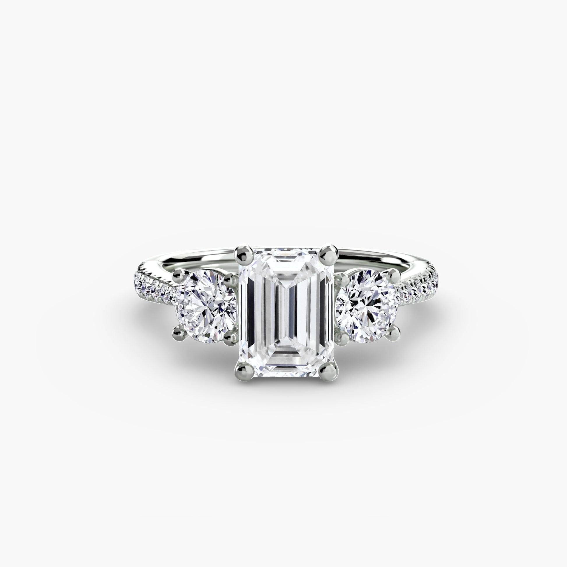Three-Stone with Pavé Band.