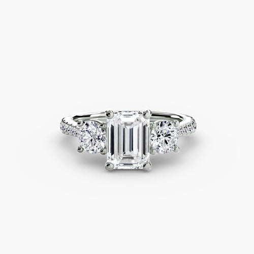 Three-Stone with Pavé Band.