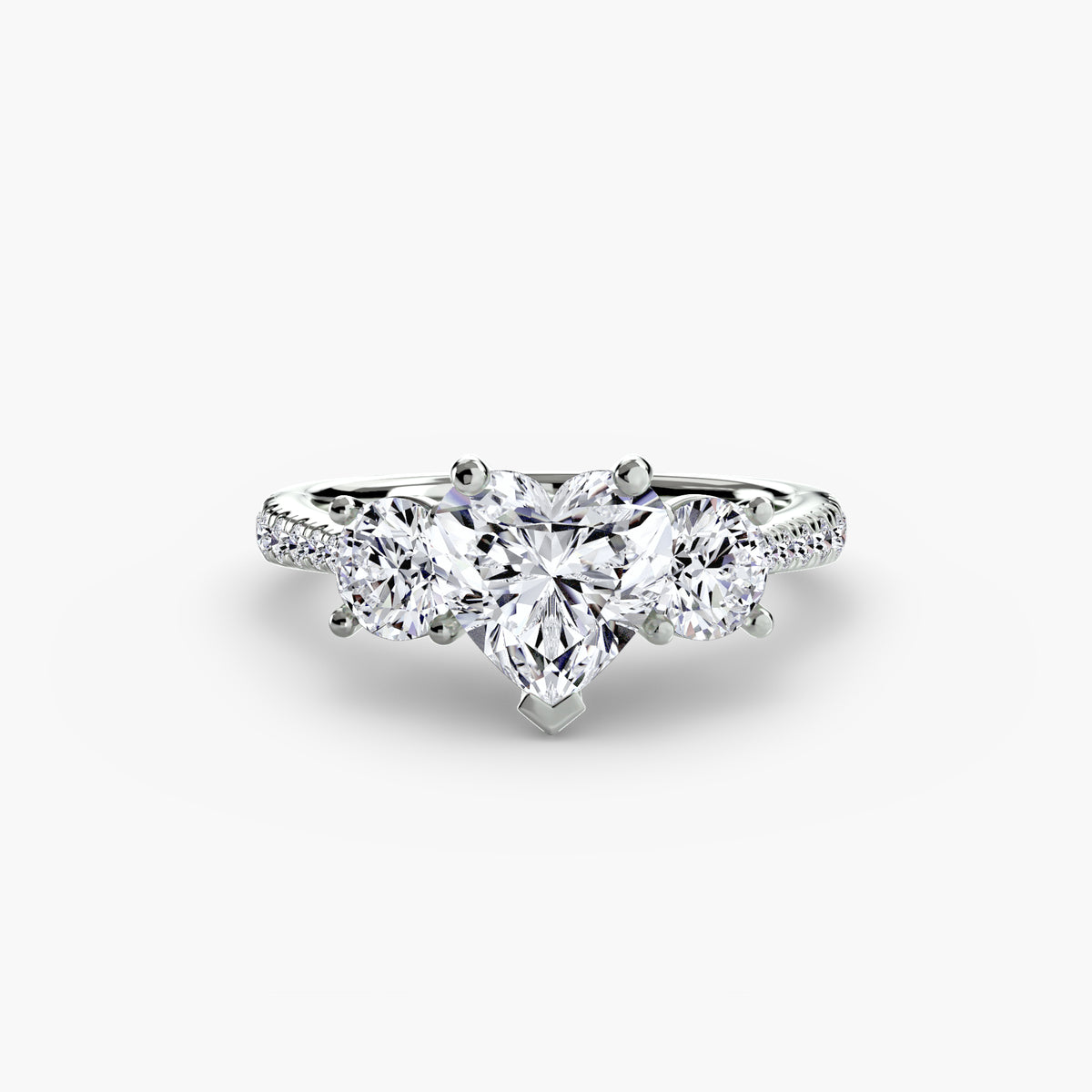 Three-Stone with Pavé Band.