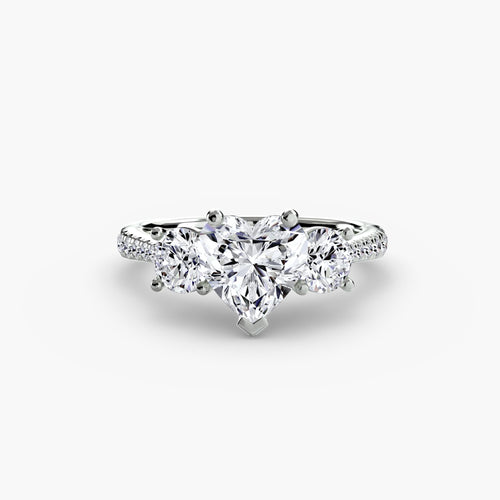Three-Stone with Pavé Band.