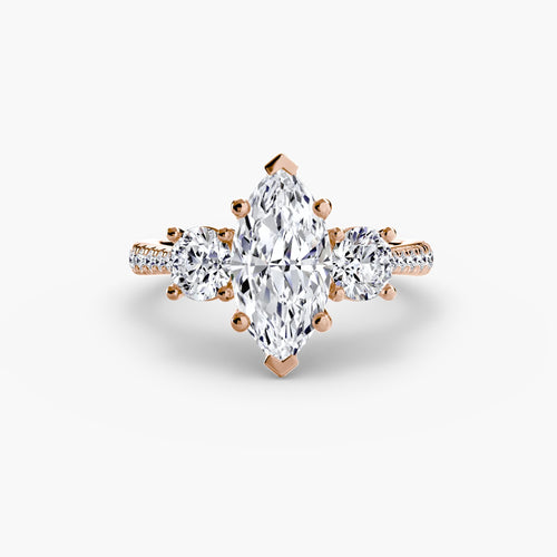 Three-Stone with Pavé Band.