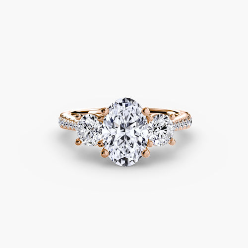 Three-Stone with Pavé Band.