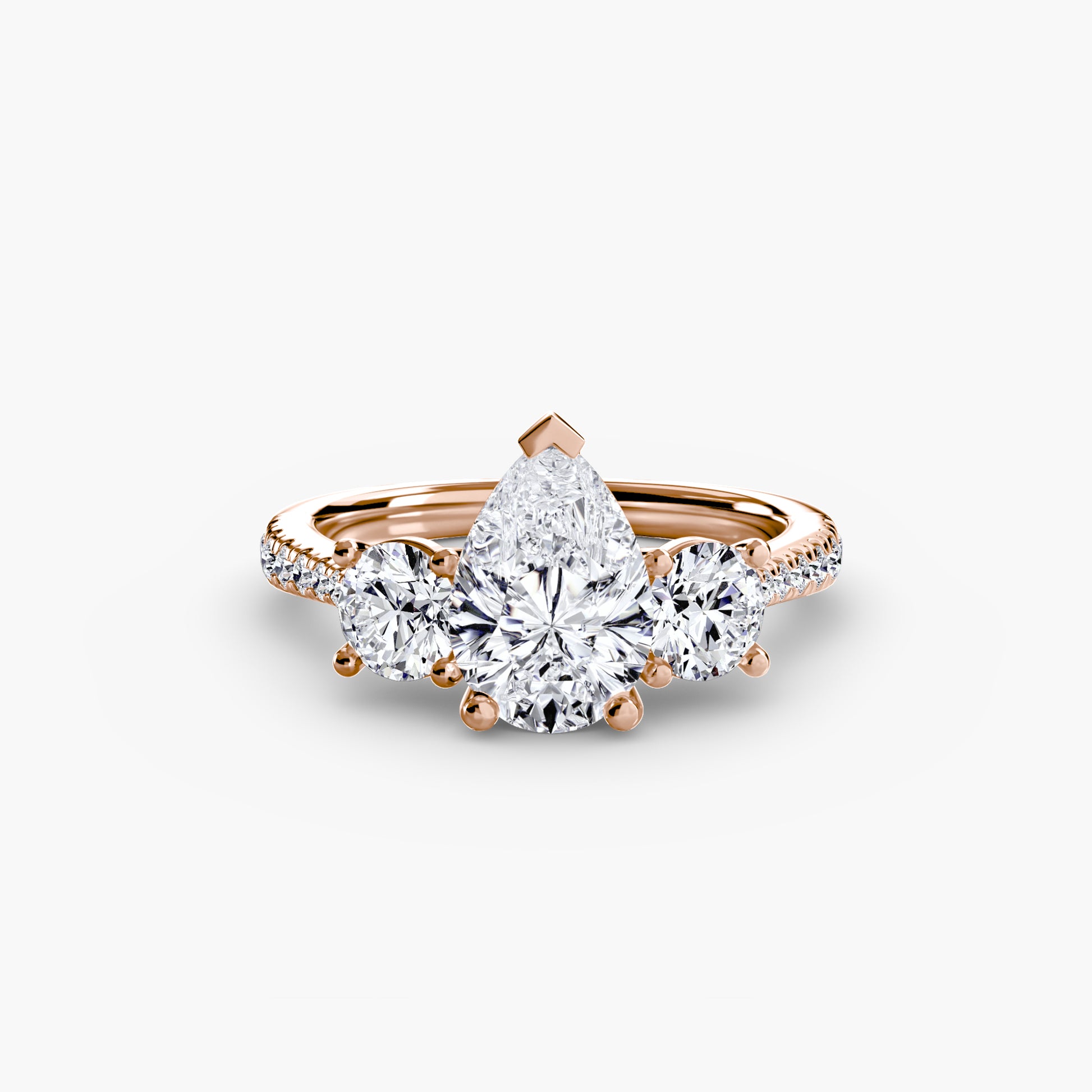 Three-Stone with Pavé Band.