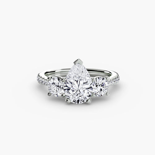 Three-Stone with Pavé Band.