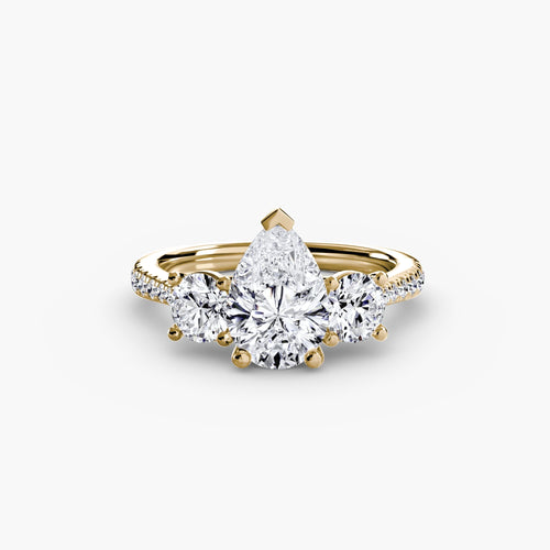 Three-Stone with Pavé Band.