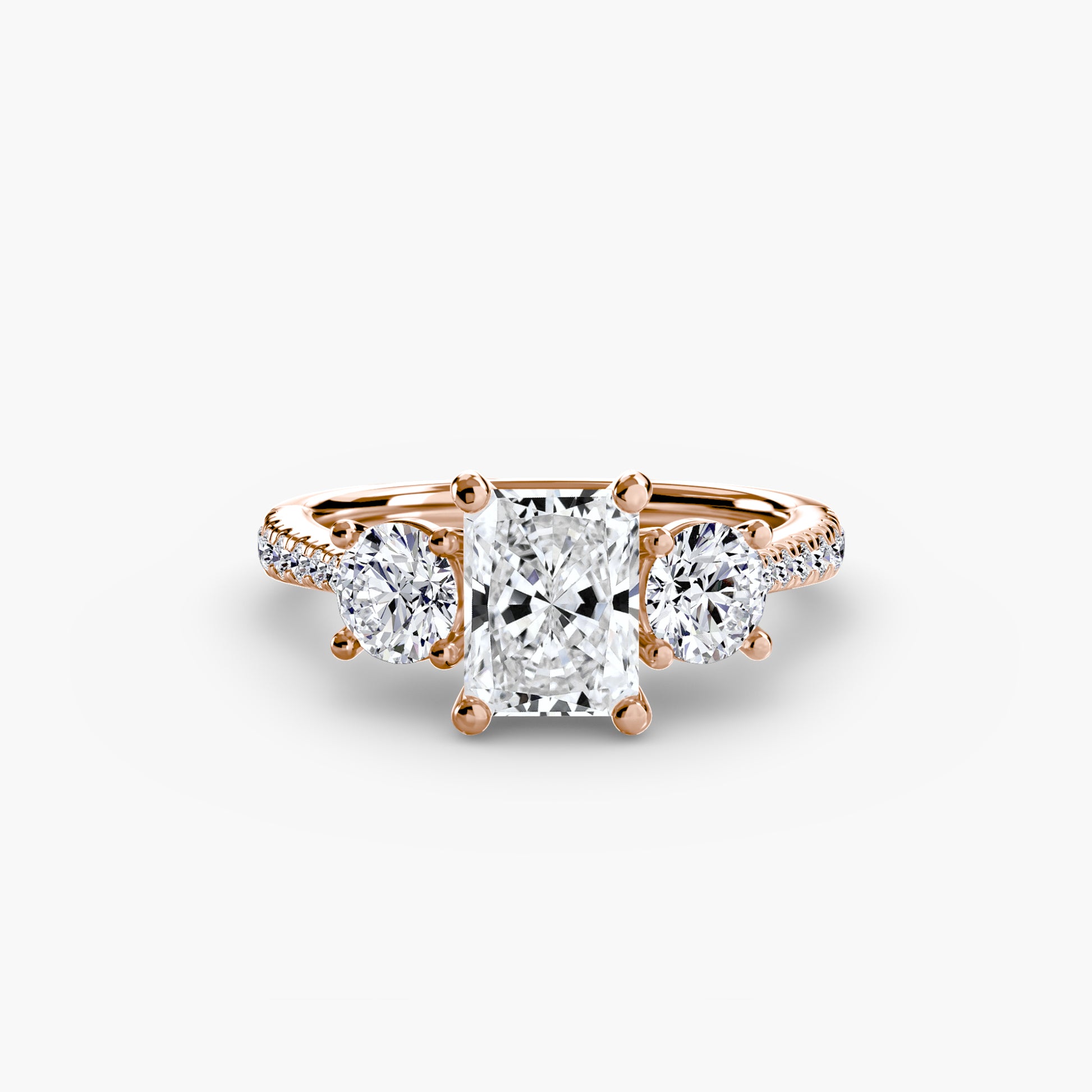 Three-Stone with Pavé Band.