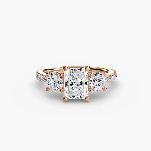 Three-Stone with Pavé Band.