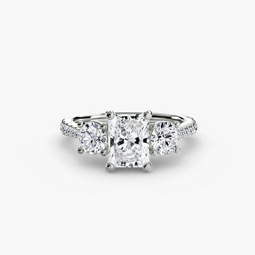 Three-Stone with Pavé Band.