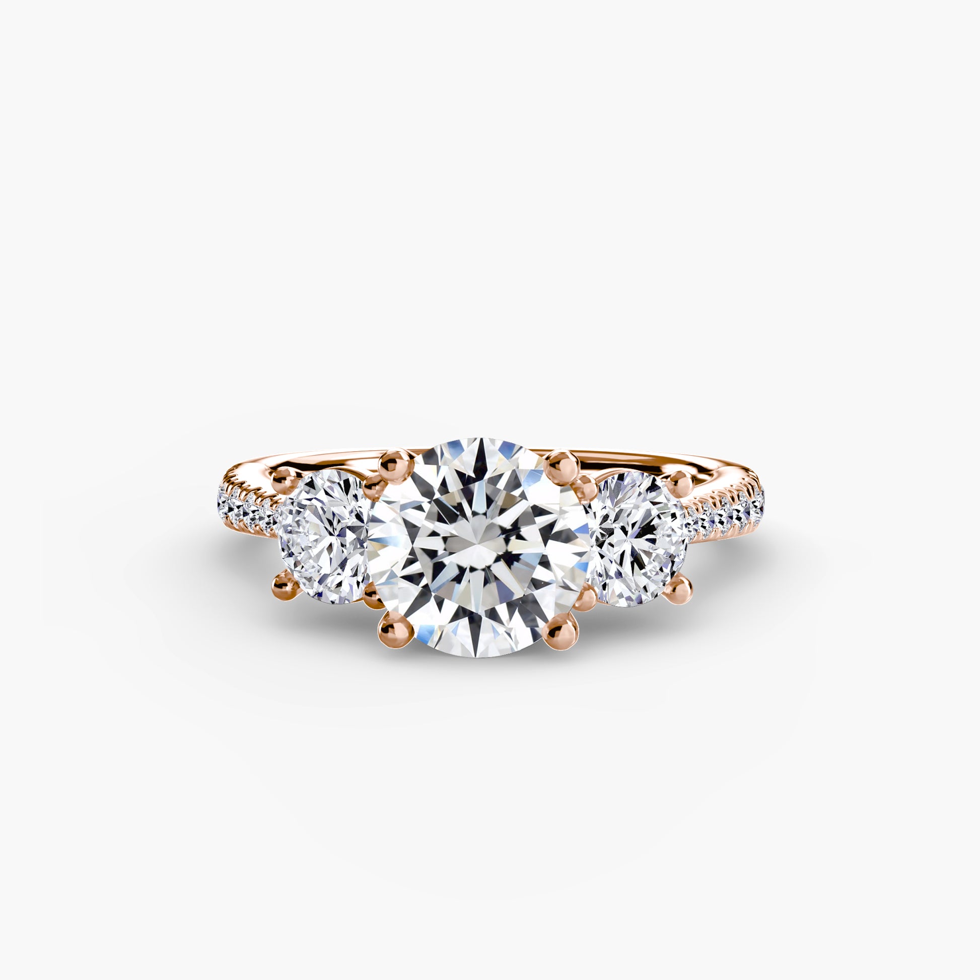 Three-Stone with Pavé Band.