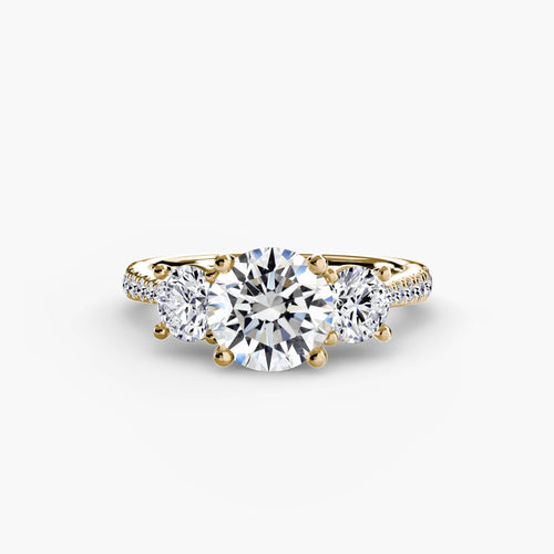 Three-Stone with Pavé Band.