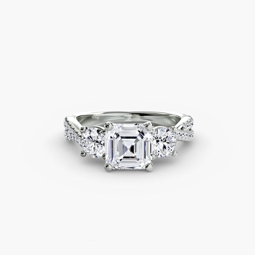 Three-Stone with Pavé Band 2.