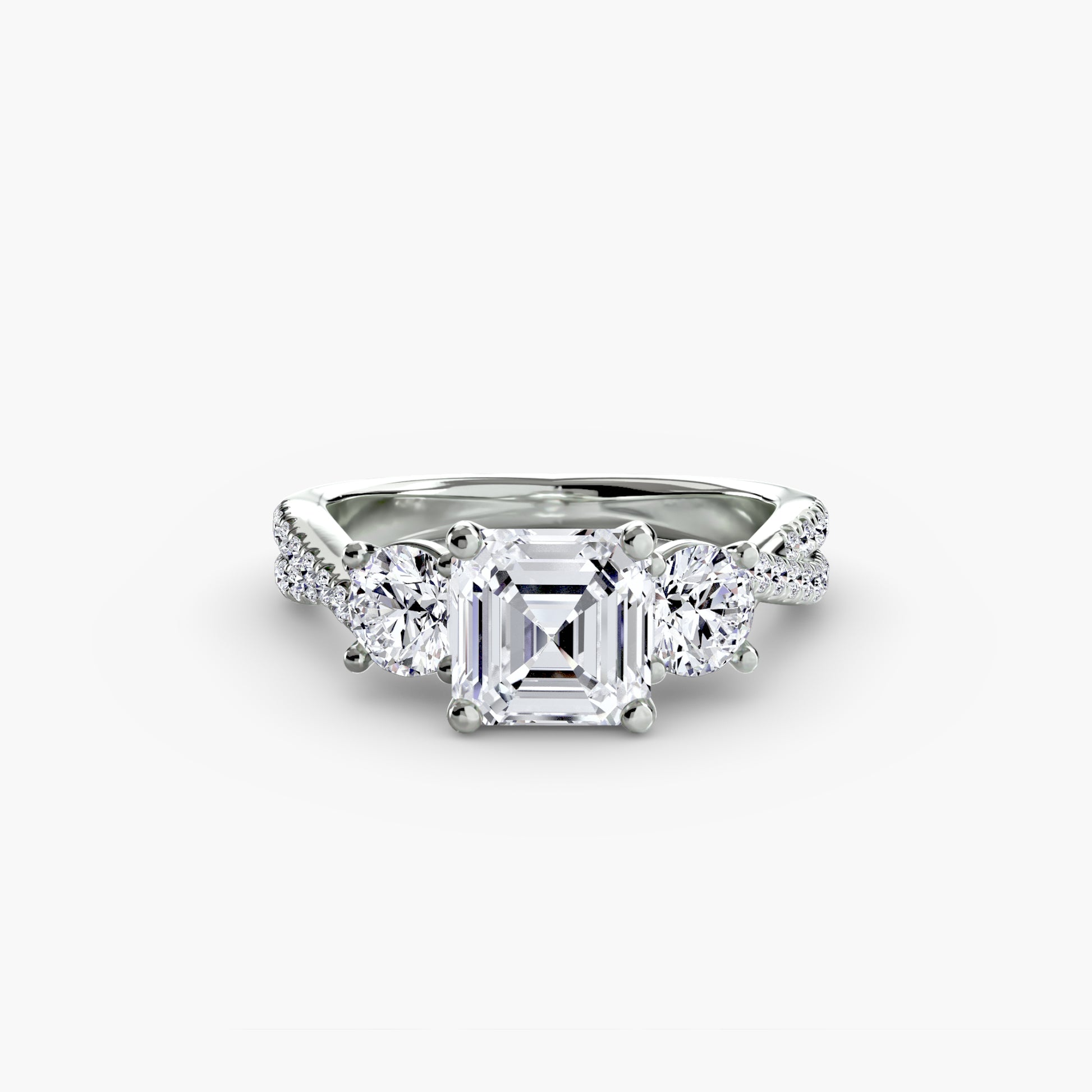 Three-Stone with Pavé Band 2.