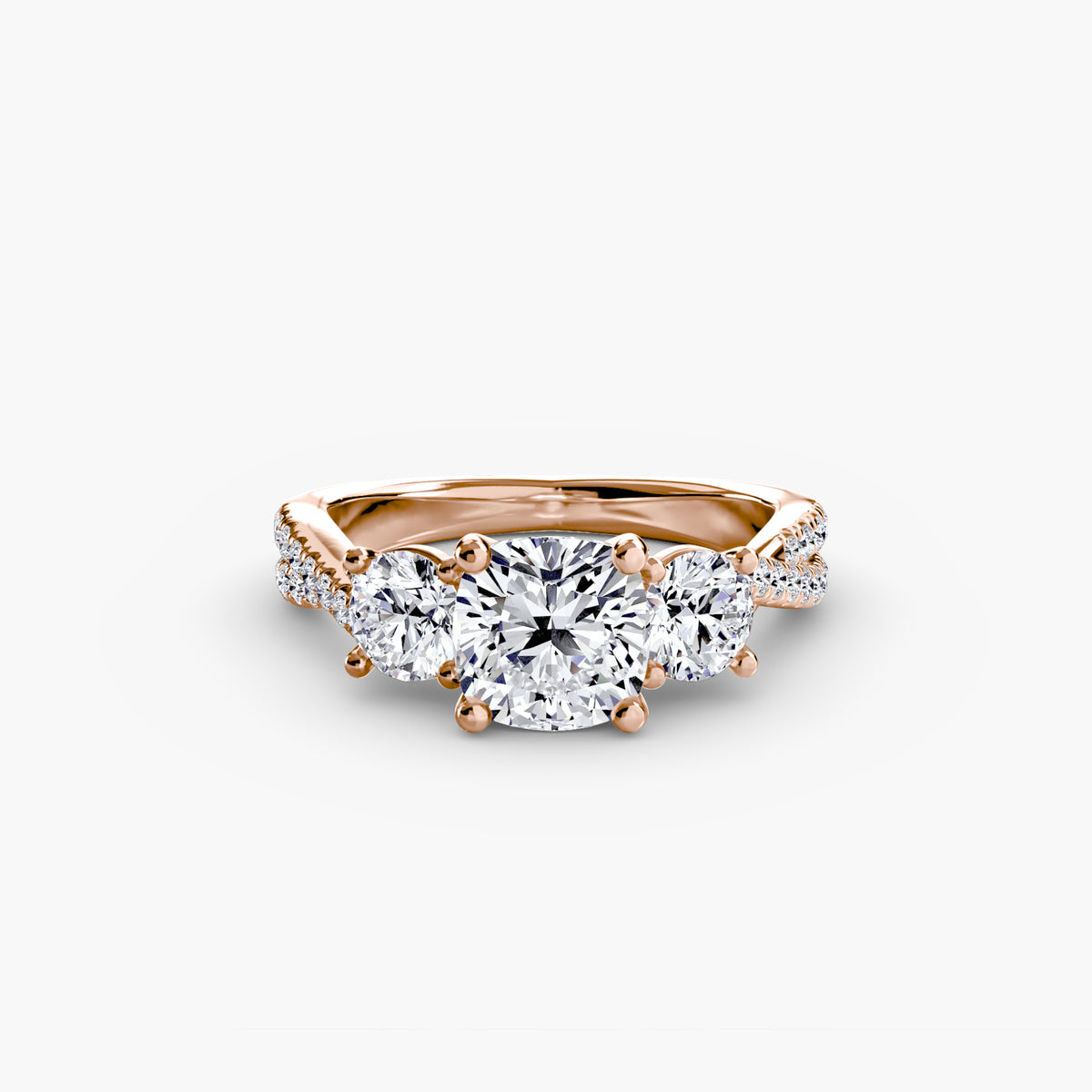 Three-Stone with Pavé Band 2.