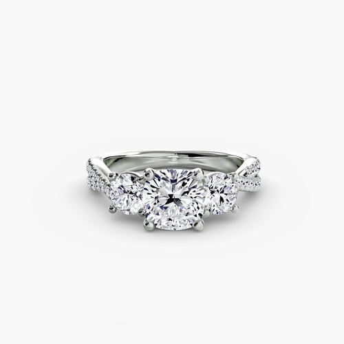Three-Stone with Pavé Band 2.