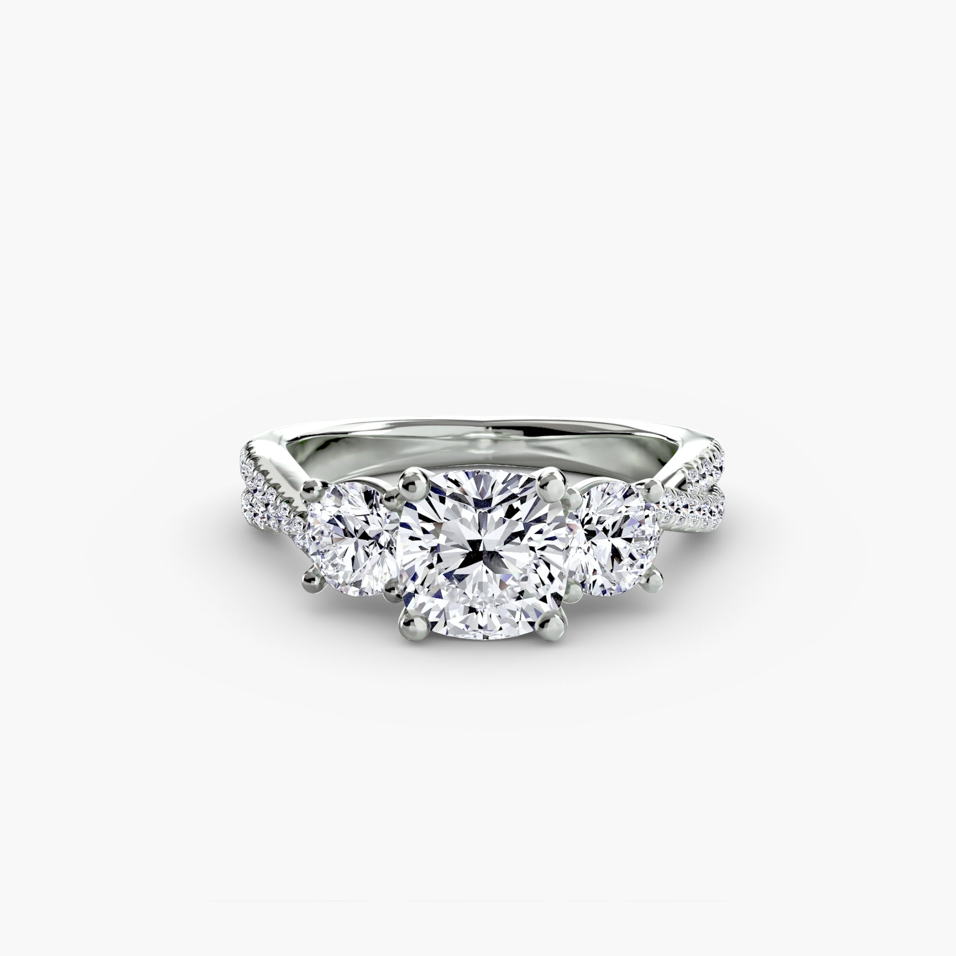 Three-Stone with Pavé Band 2.