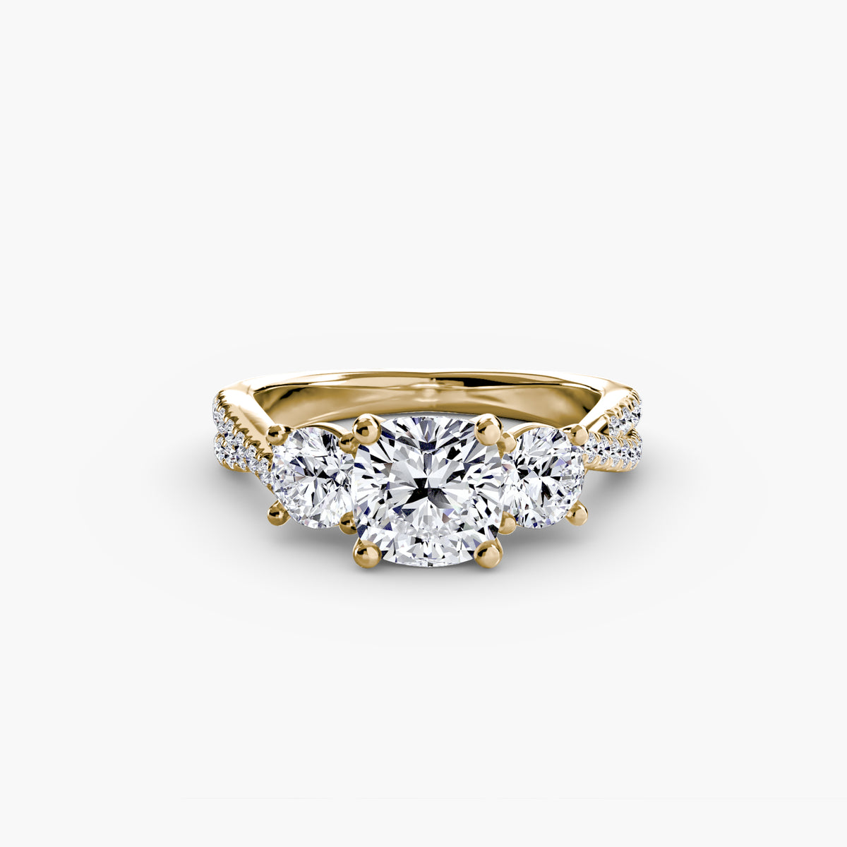 Three-Stone with Pavé Band 2.