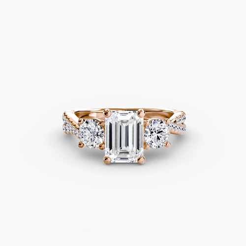 Three-Stone with Pavé Band 2.