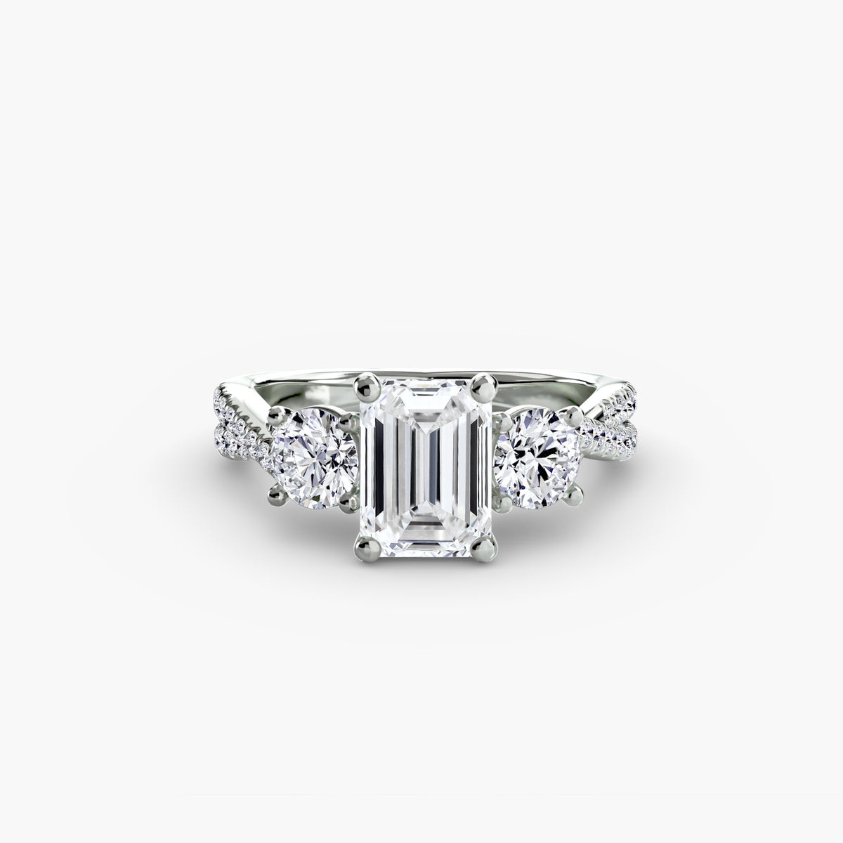Three-Stone with Pavé Band 2.