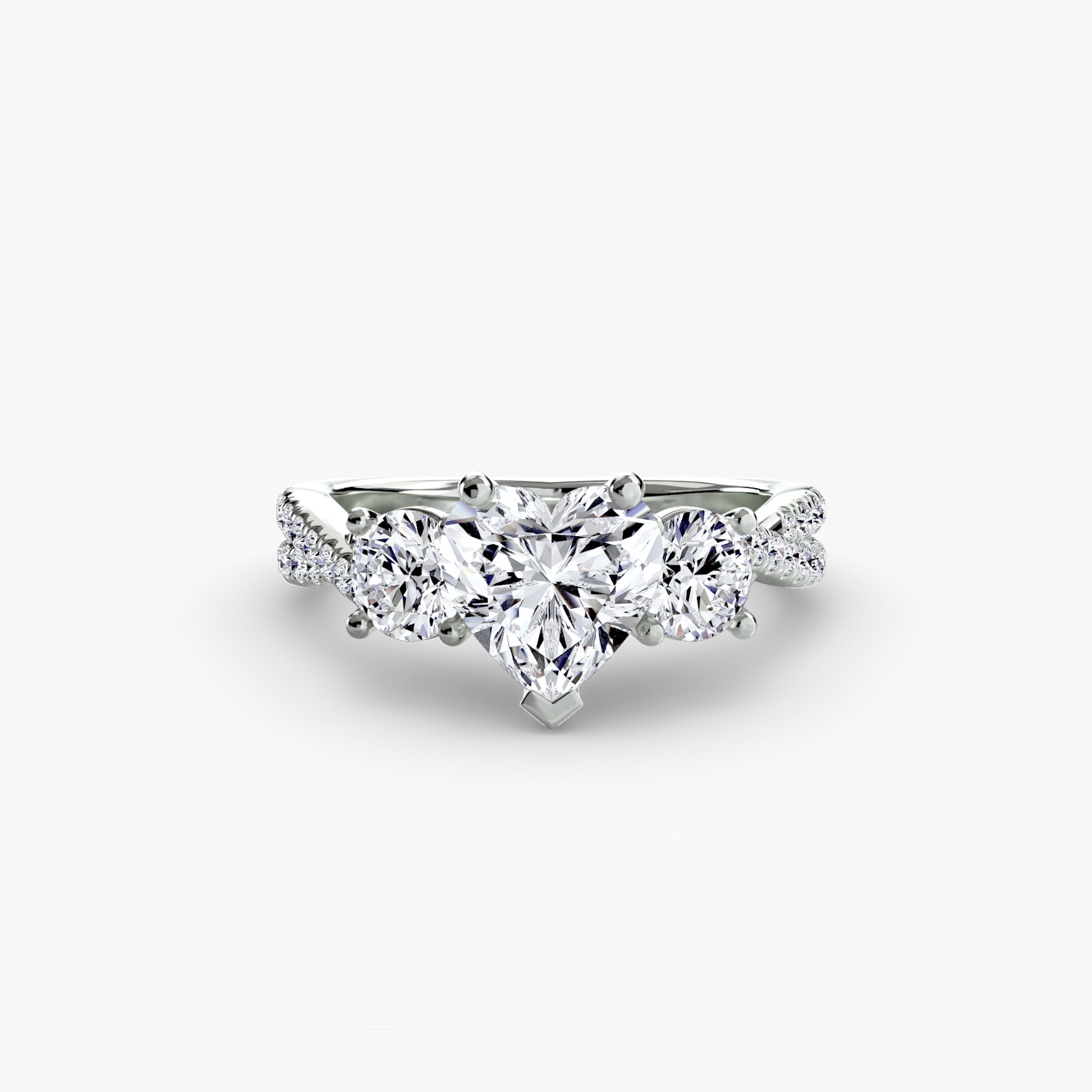 Three-Stone with Pavé Band 2.