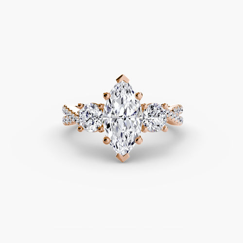 Three-Stone with Pavé Band 2.
