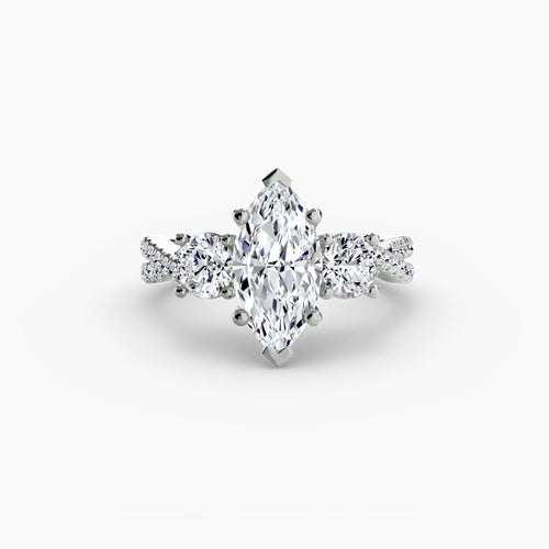 Three-Stone with Pavé Band 2.